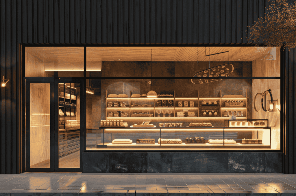 Nettoyage de vitrines et des vitres des commerces tels que les boulangeries, les boucheries ou les restaurants